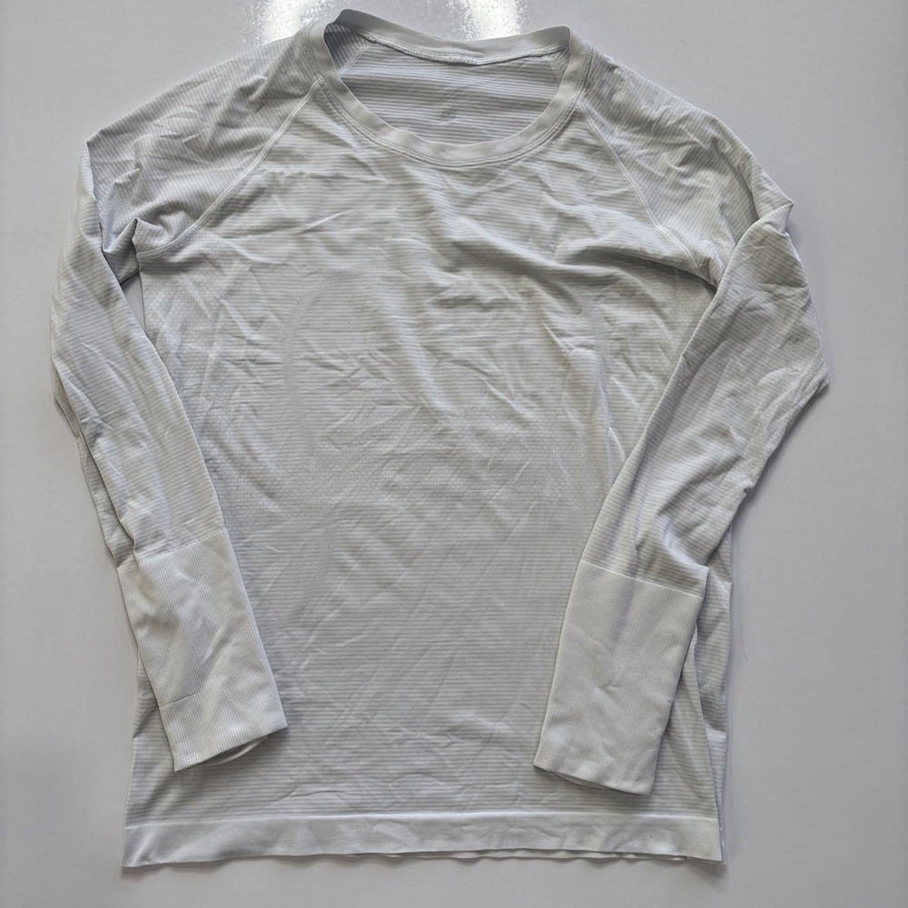 Lululemon Swiftly Tech Long Sleeve White Tee Size 12 Athletic Sporty